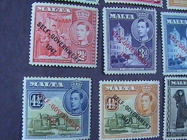 MALTA # 208-222-MINT/HINGED-COMPLETE SET---GOEVI---1948-53