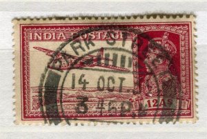INDIA; 1938 early GVI issue fine used 12a. value nice Park Street POSTMARK