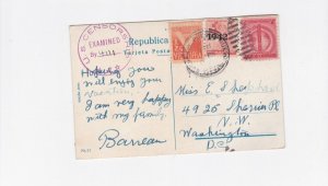 KAPPYSTAMPS 1943 CENSORED POSTCARD FROM MATANZAS TO USA  DV60