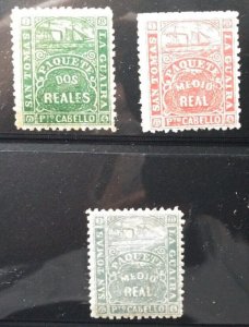 VENEZUELA STEAMSHIP ST. THOMAS LA GUAIRA - 3 stamps 