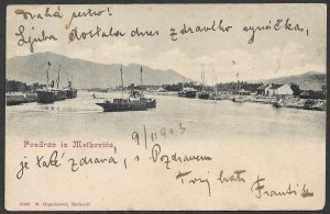 CROATIA AUSTRIA 1903 METKOVICA Manuscript Cancel on 5h Sc 73a Post Card to Praha