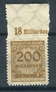 GERMANY; 1923 Aug-Oct Inflation Surcharged MINT MNH 200M. fine SHEET MARGINAL