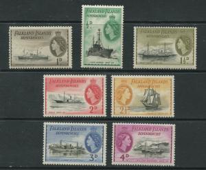 Falkland Is Dep.- Scott 1L19-1L25-Definitive Issue-1954-MLH -Short Set 7 Stamps