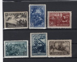 RUSSIA YR 1942,SC 867-72,MI 836-41,MNH,WW II SCENES,DARK SHADE