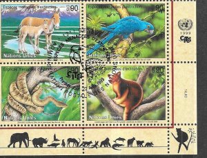 UN-Geneva #339a  (MNH) Inscription blk Endangered Species FD CV $5.75