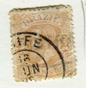 BRAZIL; 1880s early classic Dom Pedro issue used 200r. value