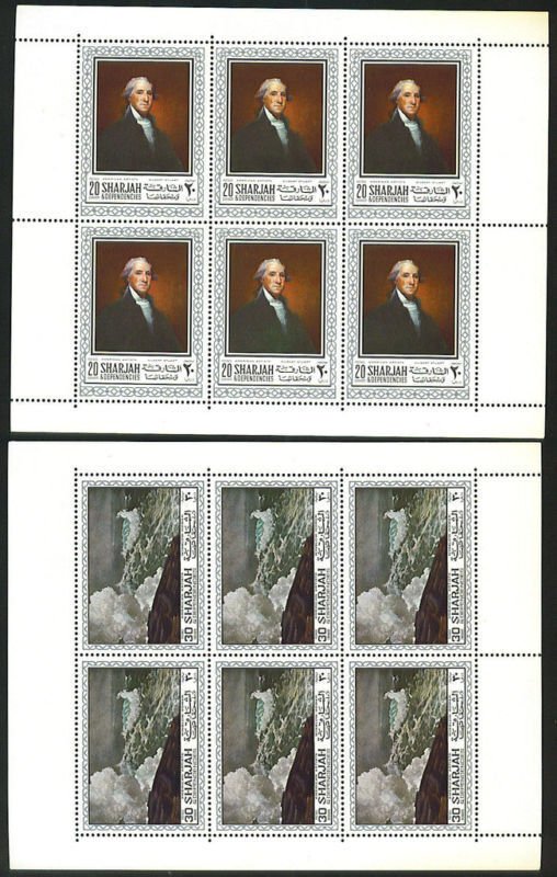 UAE-SHARJAH *1966 AMERICAN ARTIST SET OF 8 IN FULL