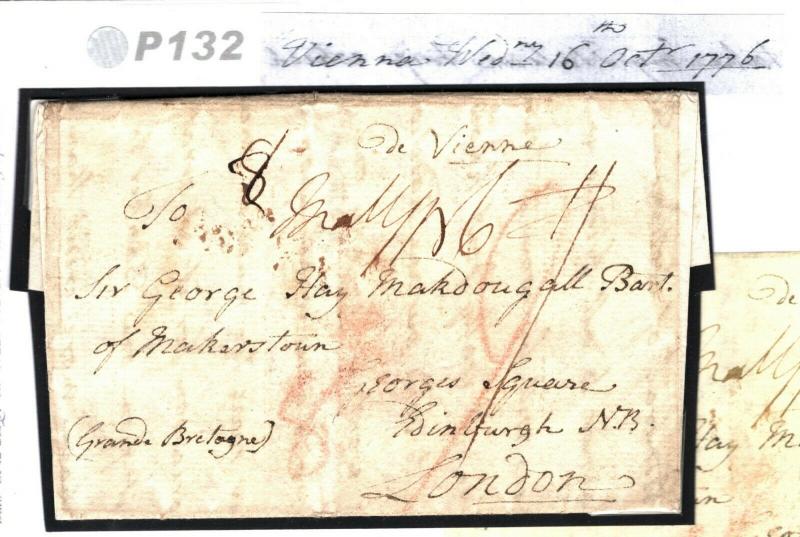 AUSTRIA Vienna GB London ENTIRE LETTER 1766 {samwells-covers} P132