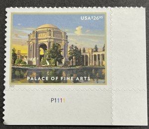 US 2022 Palace of Fine Art $26.95 Plt Blok Single #5667 mint