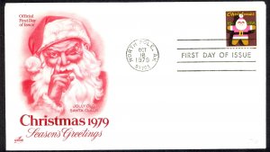 USA Sc# 1800 (ArtCraft) FDC (a) (North Pole, AK) 1979 10.18 Christmas