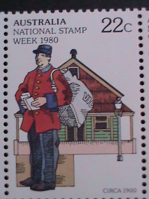 ​AUSTRALIA-1980-SC# 755b NATIONAL STAMP WEEK STRIP -MNH-VERY FINE