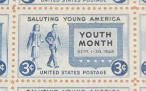 1948 sheet - Salute to Youth - Sc# 963