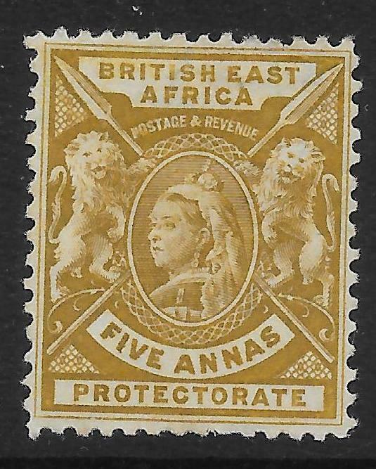 BRITISH EAST AFRICA SG72 1896 5a YELLOW-BISTRE MTD MINT