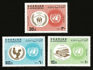 Sharjah 1967 - United Nations, 22nd Anniversary - Set of 3v - MNH