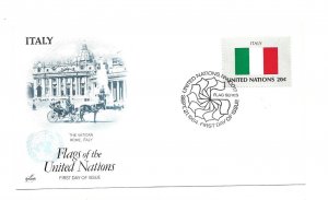 United Nations #428 Flag Series 1984, Italy, ArtCraft, FDC