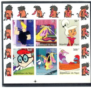 Niger 1999 CARTOONS THE SMURFS Sheet (6) Imperforated Mint (NH)