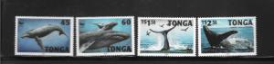 WHALES - TONGA #915-918  WWF   MNH