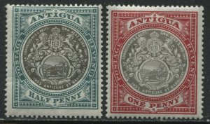 Antigua 1903 1/2d and 1d mint o.g. hinged