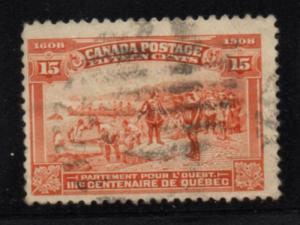 Canada Sc 102 1908 15c Champlain's Departure stamp used