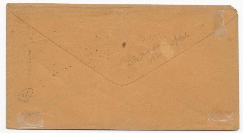 US Stampless Cover Baltimore, MD Paid Double Circle Blue Cancel