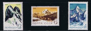 MOUNTAINS = full set of 3 = Russia 1964 Sc 2982-84 MNH