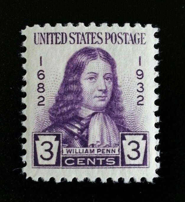 1932 3c William Penn, Quaker Scott 724 Mint F/VF NH