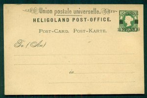 HELIGOLAND, 1879, 1½p10pf Postal Card (H&G 4) unused, VF