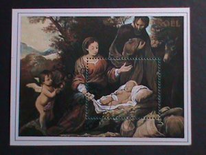 ​BENIN 1996-SC#842  CHRISTMAS FAMOUS PAINTING-VIRGIN & THE CHILD-CTO S/S VF