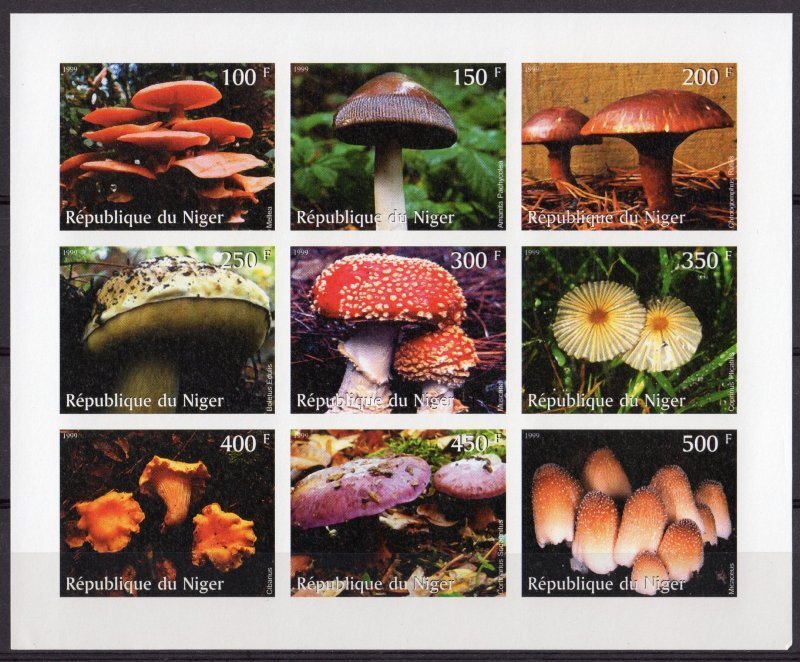 Niger 1999 MUSHROOMS FUNGI Sheet Imperforated Mint (NH)