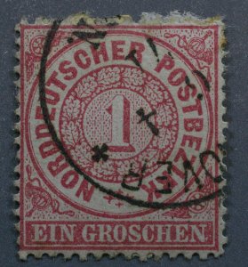 North German Confederation #16 Used VF HANNOVER(?) Cancel w/ Date 6 4 71