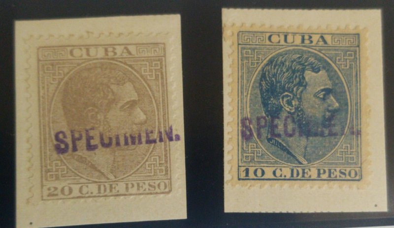 O) 1888 CUBA, SPECIMEN BRIEFST,  KING ALFONSO XII - SC 130 10c,SC 131 20c,