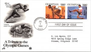 FDC 1990 SC #2500a Artcraft, J Owens & R Ewry - Minneapolis, Mn - Pair - J2596