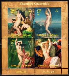 Somalia 2004 Theodore Chasseriau Nudes Paintings HALF PERF HALF IMPERF ERROR !!!