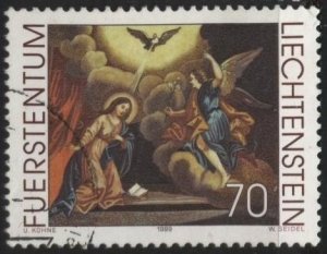 Liechtenstein 1160 (used) 70rp Christmas: Annunciation by J. Walser (1999)