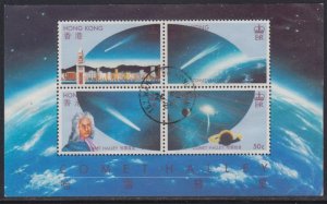 Hong Kong 1986 Comet Halley Miniature Sheet Fine Used