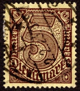 1920, Germany 5Mk, Used, Sc O13