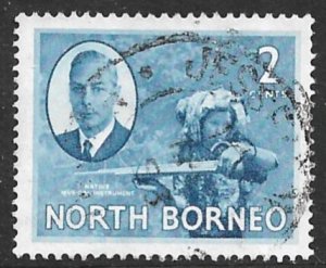 NORTH BORNEO 1950 KGVI 2c MUSICIAN Issue Sc 245 VFU