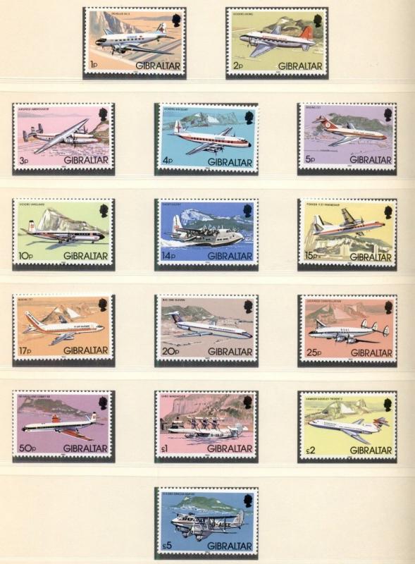 GIBRALTAR COLLECTION 1937-1989, in Lindner Hingeless Album, Mint, Scott $916.00