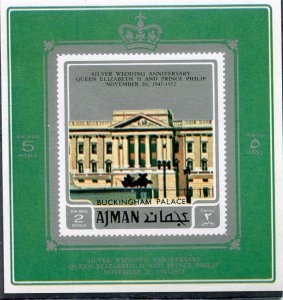 Ajman 1972 BUCKINGHAM PALACE Silver Deluxe s/s Mint (NH)