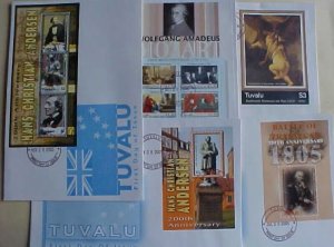 TUVALU  SHEETLETS  FDC 2005-2006 REMBRANT & 4 DIFF OTHERS