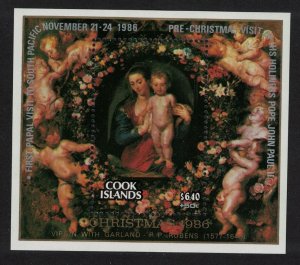 Cook Is. Visit of Pope Rubens Paintings MS T2 1986 MNH SG#MS1089