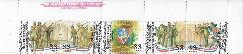 Dominican Republic #1156  $3 strip of 5  (MNH) CV $12.50