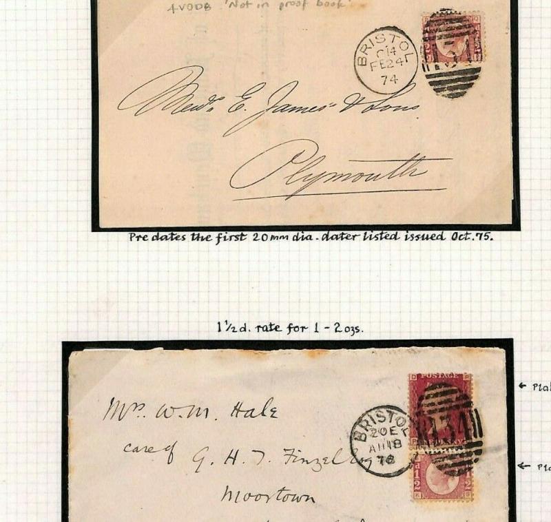 GB Bristol HALFPENNY BANTAM Covers{2} 1½d Rate Album Page Duplex Collection G113