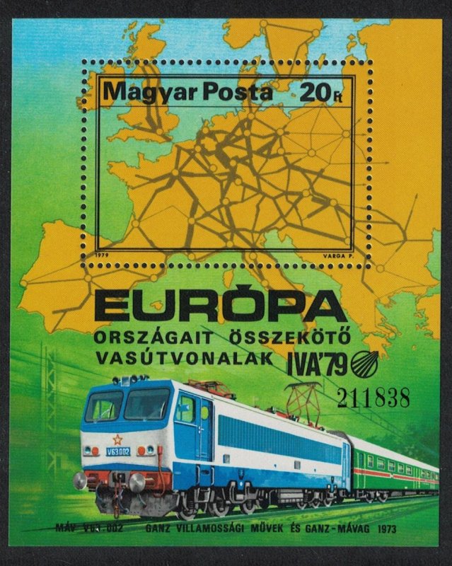 Hungary Development of the railway MS 1979 MNH SG#MS3244 MI#Block 137A CV£13.50