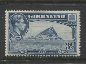 Gibraltar - Scott 111b - KGVI Pictorials -1938- MLH - Perf.13.5- Single 3d Stamp