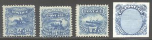 U.S. #113E-122E Mint Essay - 1869 2c - 90c Pictorials, Blue 