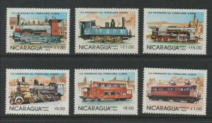 Thematic Stamps Transports - NICARAGUA 1985 GERMAN TRAINS 6v 2659/64 mint