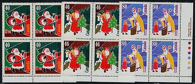 Canada 1339-41 BR Blocks MNH Christmas tree, Santa, Horse