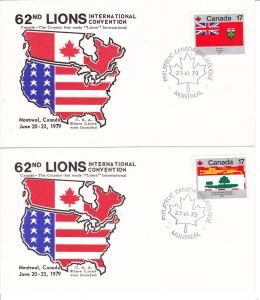 Canada # 821-832, Lions International Comm. Cacheted covers