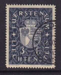 Liechtenstein  #158  used   1939  Arms  3fr